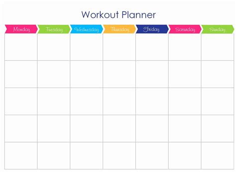 monthly workout schedule template printable workout templates