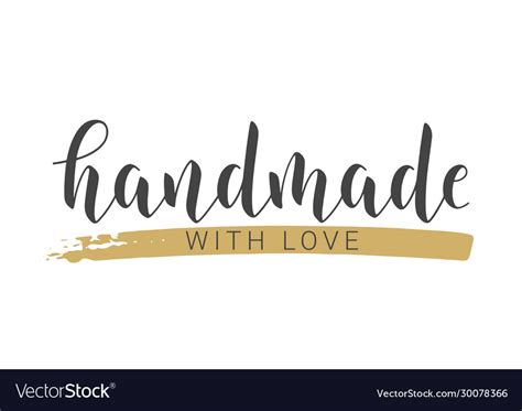 handwritten lettering handmade  love vector image