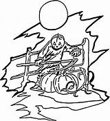 Halloween Coloring Moon Cliparts Super Online Favorites Add sketch template