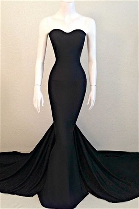 Sexy Mermaid Black Sweetheart Evening Dress Black Prom Dresses Mermaid