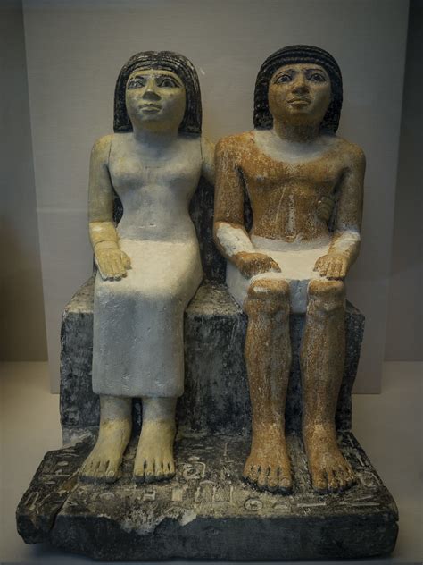 Egyptian Old Kingdom Statue Of Husband And Wife