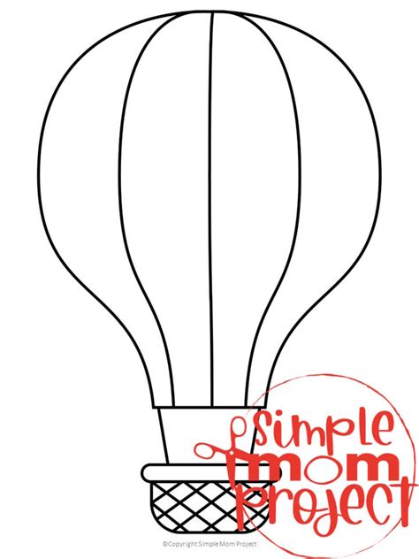 printable hot air balloon template simple mom project