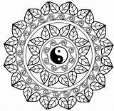 Mandala Mandalas Zen Stress Anti Yang Coloring Peace Yin Yen Harmony sketch template