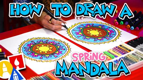 draw  spring mandala step  step art lesson   ages