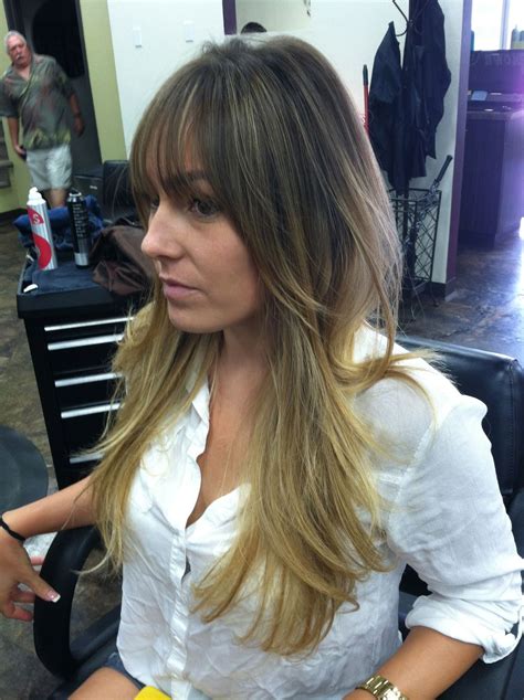 Great Ombre Bangs And Long Layers Hairdo