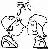 Mistletoe Coloring Pages Christmas Drawings Drawing Cute Template Easy Holly Kissing Under Popular Most Getdrawings Kids Search Thecolor sketch template