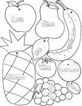 Coloring Spirit Fruit Fruits Pages Bible School Crafts Sunday Printable Sheets Colouring Kids Lessons Craft Church Activities Printables Preschool Templates sketch template