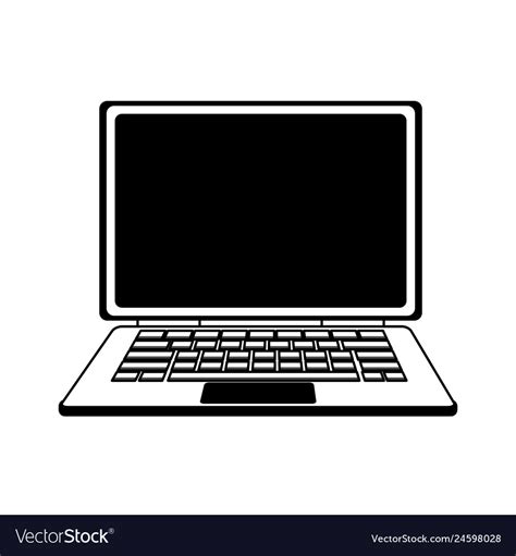 laptop pc portable in black and white royalty free vector