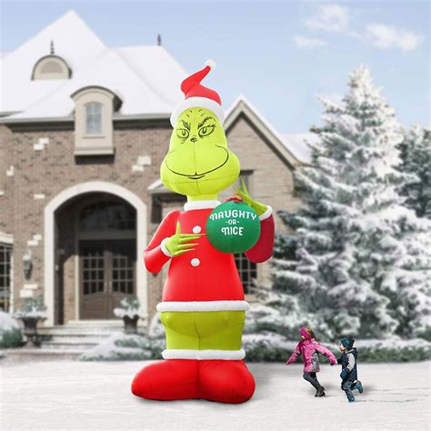 massive  foot tall inflatable grinch  green head