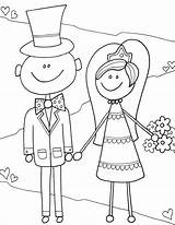 Coloring Wedding Pages Bride Groom Doodle Alley Kids sketch template