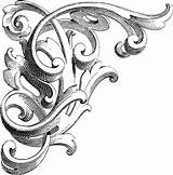 Corner Vintage Scrolls Scroll Designs Clipart Graphics Fairy Filigree Thegraphicsfairy Clip Drawing Ornament Jacot Cliparts History Pattern Via Royal Flourishes sketch template