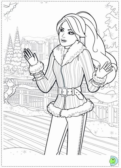 barbie   perfect christmas coloring page dinokids coloring home