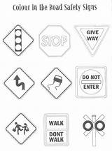 Signs Safety Coloring Traffic Road Sign Pages Printable Street Preschool Worksheets Kids Color Kindergarten Activities Drawing Colouring Sheets Week Transportation sketch template