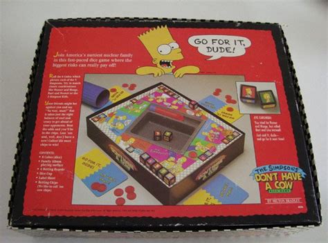 Vintage 1990 Milton Bradley The Simpsons Don T Have A Cow Dice Game
