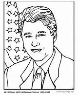 Coloring Presidents Pages President Clinton Bill Bush Printable George Usa William Patriotic American Sheets Color Drawing Printables Frank Getcolorings Anne sketch template