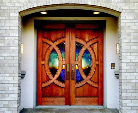 Porthole Leaded Glass Door Inserts For Entry Doors Home Doors Design