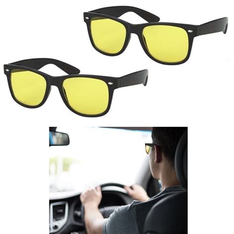 2 night vision driving glasses sunglasses sport goggles uv400 safety