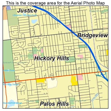 aerial photography map  hickory hills il illinois