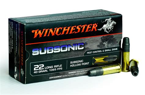 winchester 22lr ammunition 40gr subsonic hollow point