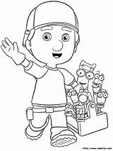 Manny Handy Coloring Pages Kids Print Simple Color sketch template
