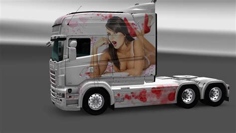 Scania Rs Rjl Longline Beautiful Girls Skin Mod Euro Truck Simulator