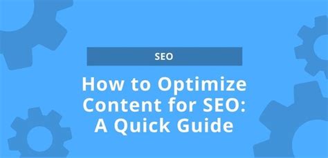 optimize content  seo  quick guide