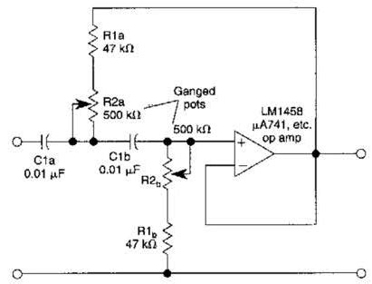 variable high pass filter circuit diagram