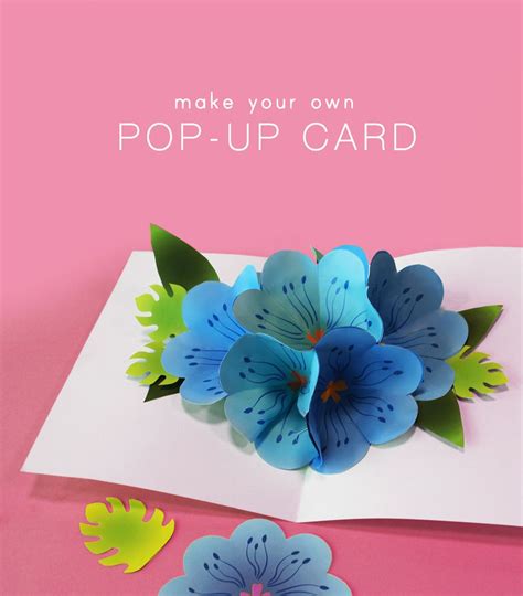 print    pop  card   flower template
