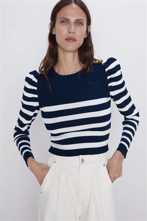 striped sweater  full sleeves view  knitwear woman zara united states basic knit