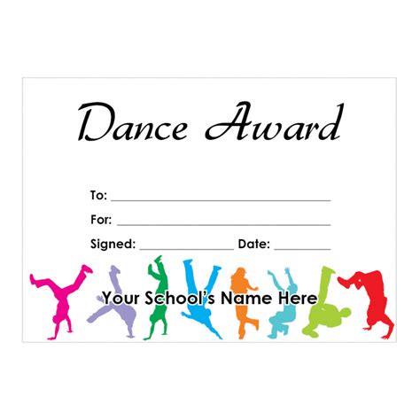 dance certificate set  school stickers  teachers