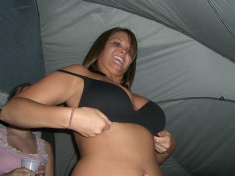 cute gfs flashing their breasts at a camping trip