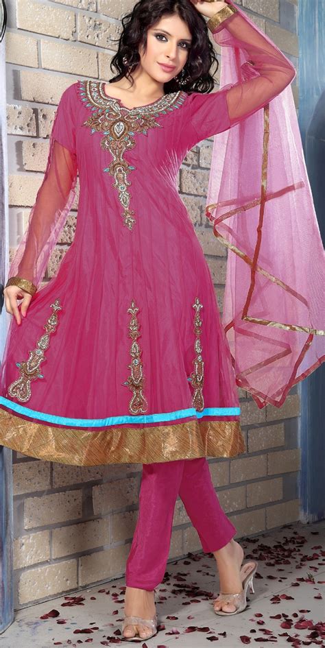 this hotpink net ready made salwar kameez is adding the gorgeous