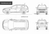 Duster Dacia X7 Cad Dwg sketch template