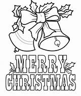 Merry Christmas Coloring Pages Bells Printable sketch template