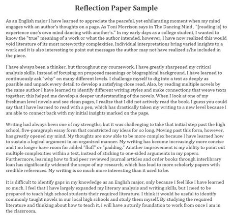 admission essay professionalism reflection paper