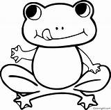 Frog Coloring Pages Outline Printable Frogs Cute Animal Easy Vector Funny Cartoon Simple Kids Print Animals Sheets Small Format Amphibian sketch template