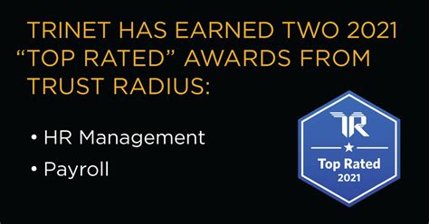 Trinet Receives Two 2021 Trustradius Top Rated Awards For Hr Management