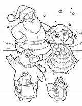 Dora Coloring Christmas Pages Explorer Kids Winter Friends Party Printable Pdf Drawing Color Popular Getdrawings Getcolorings Divyajanani Awesome Cartoon sketch template