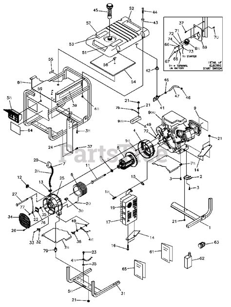 generac   generac  watt portable generator main unit parts lookup  diagrams
