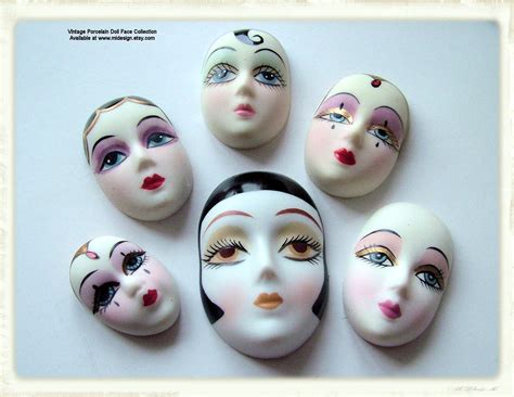 melissa ingram beadwork vintage porcelain doll face cabochons