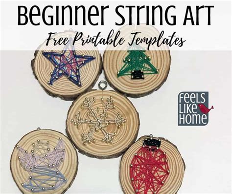 simple easy christmas string art ornaments  kids adults feels