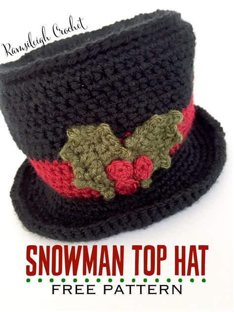 snowman top hat  pattern crochet christmas hats crochet hat