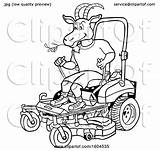 Lawn Zero Turn Cartoon Mower Goat Clipart Illustration Lafftoon Royalty Vector Clip sketch template