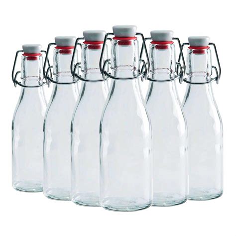 8 5 Oz Swing Top Glass Bottle With Stainless Steel Wire Air Tight Leak