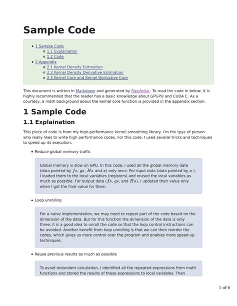 sample code