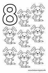 Number Coloring Outline Pages Eight Rabbits Sheets Preschoolers Printable Numbers Al Preschool Template Worksheets Thelearningsite Info Bunnies Kids Printablee sketch template