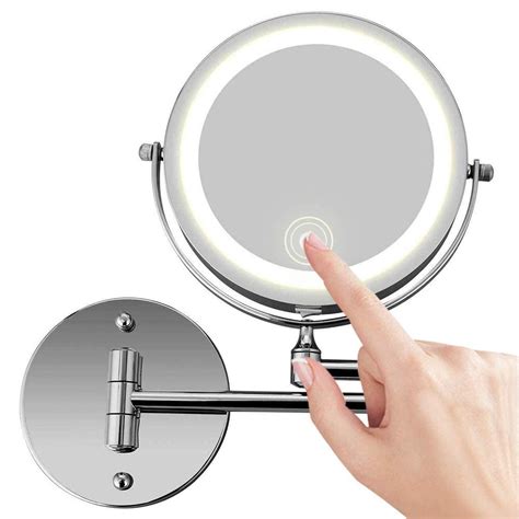 Wall Mount Makeup Mirror 10x Magnifying Two Side Led Lighted Vanity