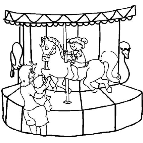carnival  kid   ride carousel coloring pages  place
