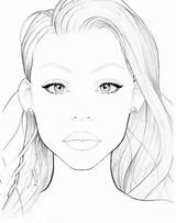 Makeup Face Template Drawing Charts Make Chart Messenger Blank Mac Cara Croqui Woman Para Maquiagem Sheet Outline Hair Rosto Maquillaje sketch template