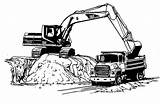 Coloring Loading Designlooter Pages Excavator 392px 81kb Drawings Truck sketch template